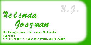 melinda goszman business card